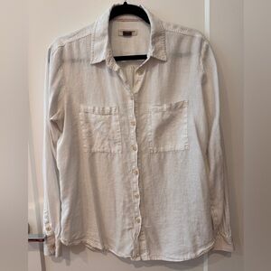 Pilcro by Anthropologie White linen button down top